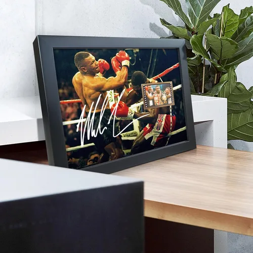 Vista 3 de sufenvera Cartel de Mike Tyson para fanáticos del boxeo, 10 x 8 pulgadas, póster enmarcado de Mike Tyson Memorabilia