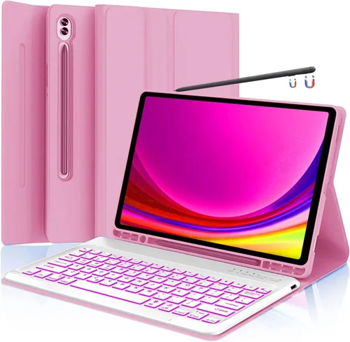 Vista 11 de Funda para teclado para Samsung Galaxy Tab S6 Lite de 10.4 pulgadas 2024 2022/2020 SM-P610/P613/P615/P619, funda para teclado Bluetooth inalámbrico