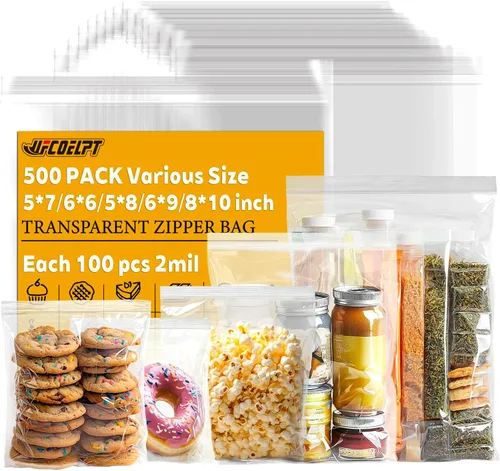 Vista 10 de Bolsas transparentes pequeñas con cremallera, 1000 unidades (1.5 x 2 pulgadas y 2 x 2 pulgadas cada una de 500), bolsas de plástico con cierre