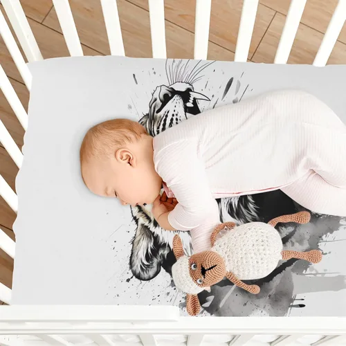 Vista 8 de Fitted Crib Sheets Black Roaring Tiger Baby Crib Sheets for Boy & Girl Toddler Mattress Sheets 21216039