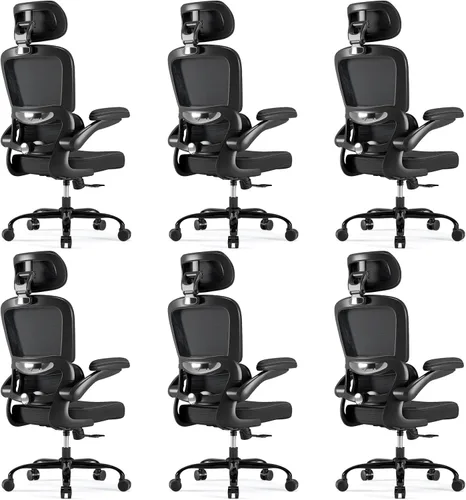 Vista 10 de TRALT Silla ergonómica de oficina, silla de escritorio con reposacabezas ajustable, silla de computadora de soporte lumbar, silla cómoda de malla