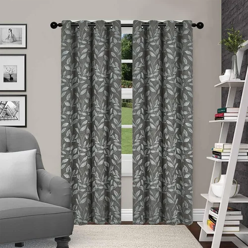 Vista 41 de Superior Cortinas opacas, oscurecimiento de la habitación para dormitorio, bloqueo solar, térmicas, cortinas bohemias modernas, colección de hojas
