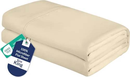 Vista 10 de Royale Linens Sábana Plana Individual – Sábanas Planas de Microfibra Cepillada Ultra Suave 1800 Solamente – Sin Arrugas y Resistentes a las Manchas