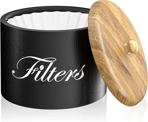 Vista 7 de Soporte para Filtro de Café, Contenedor de Almacenamiento de Canasta para Mostrador, Accesorios Pequeños de Bar Negro para Estación de Bar de Café