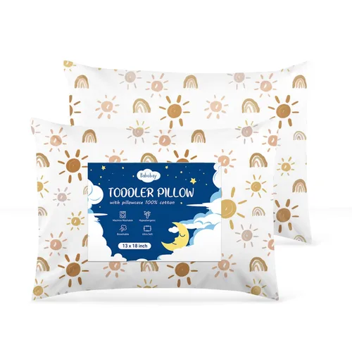 Vista 9 de Babebay Almohada para niños pequeños, almohadas de 13 x 18 pulgadas para dormir, lavable a máquina, con funda de almohada de algodón suave, 1 paquete