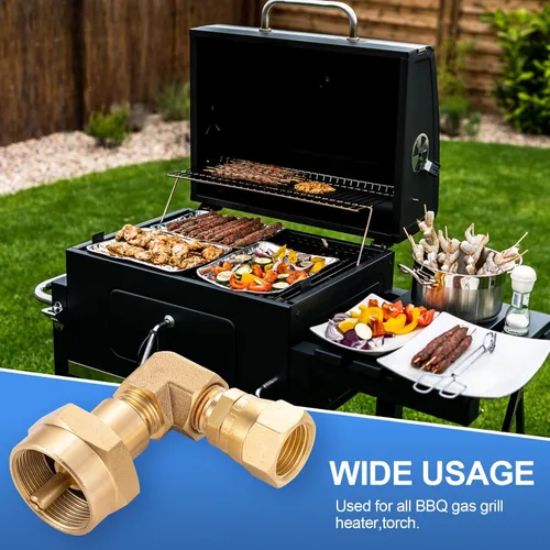 Vista 3 de Adaptador de Codo de Quemador de Propano de 1LB, Convertidor de Codo de Quemador de Antorcha de Gas Propano Mapp de 1LB Una Libra, Conector de 90