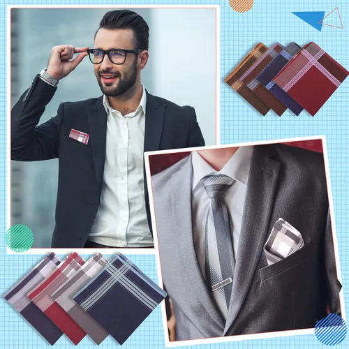 Vista 5 de Boao Pañuelo de algodón suave para hombre, 30 unidades, multicolor, para fiestas, bodas, 16 x 16 pulgadas, 15