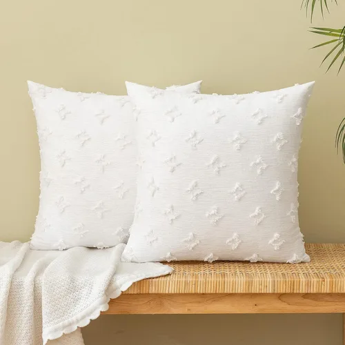 Vista 26 de EMEMA - Juego de 2 fundas decorativas para almohada de otoño, amarillas, de 18 x 18 pulgadas, con diseño de girasol jacquard y margaritas, funda