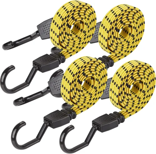 Vista 8 de Cartman Ultra 48" negro/amarillo cuerda plana de bungee, 4pk x 48