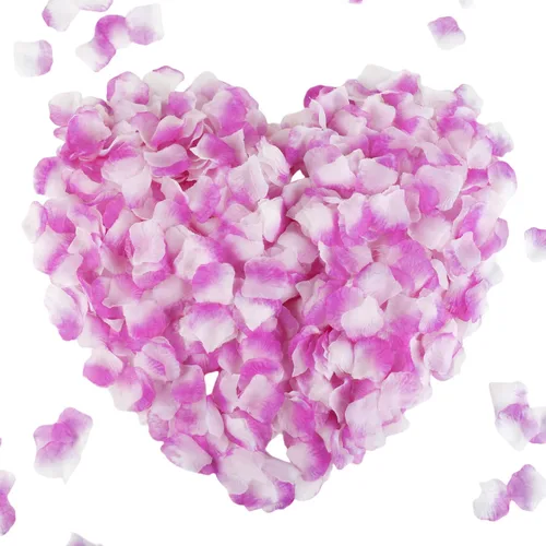 Vista 7 de CODE FLORIST 1100 pétalos de rosa de seda para el día de San Valentín, pétalos de rosa falsos para noche romántica, boda, propuesta de decoración