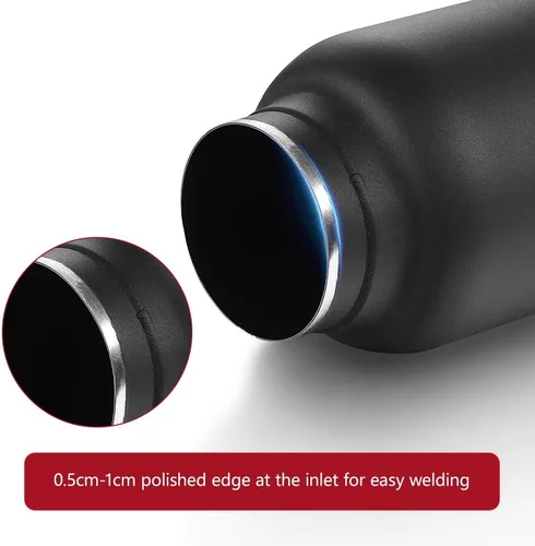 Vista 3 de LCGP Punta de escape negra diésel de 2.5 a 4 pulgadas, longitud total de 5 pulgadas, diseño de doble pared