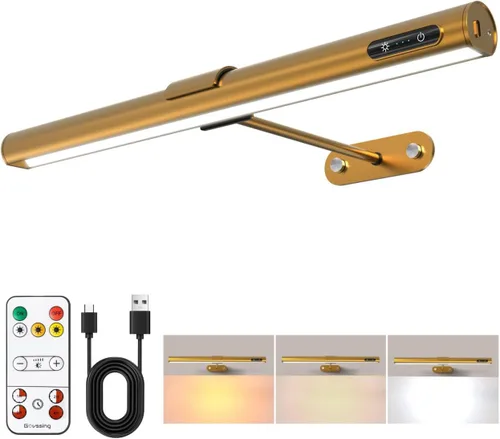 Vista 11 de GOVSSING Luces de imagen para pared, batería recargable de 4000 mAh, luz inalámbrica con control remoto, 3 temperaturas de color y brillo ajustable