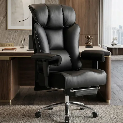 Vista 15 de Efomao Silla de oficina grande y alta con reposapiés, silla ejecutiva de malla transpirable, silla de escritorio de computadora resistente