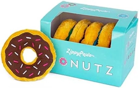 Vista 3 de ZippyPaws - Juguetes chirriantes de peluche para perros Mini Donutz - Caja de regalo, paquete de 6
