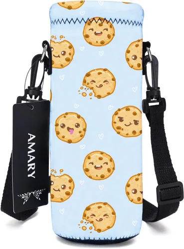 Vista 21 de AMARY Bolsa de neopreno para botella de agua de 33.8 fl oz con correa ajustable para el hombro, cubierta aislada para botellas de acero Aves