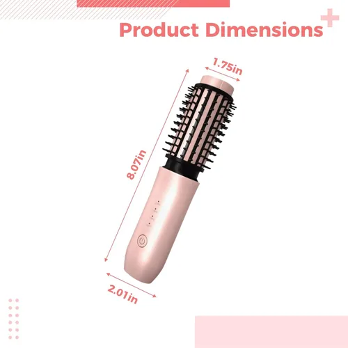 Vista 3 de 2 in 1 Cordless Hair Straightener and Curler, Portable Wireless Hair Brush with Adjustable Temperature and Ceramic Coating