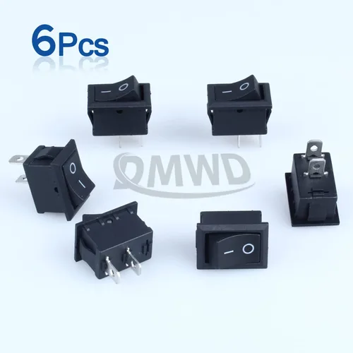 Vista 5 de Interruptor basculante de 2 pines y 2 posiciones SPST con cierre de encendido y apagado, 6 unidades, 12 V, 110 V, 250 V, 10 A