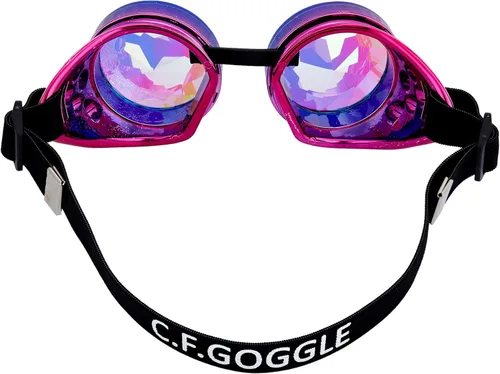 Vista 4 de Anteojos para fiesta con lentes de cristal diseño de caleidoscopioarco iris. Entrega en 3-5 días.
