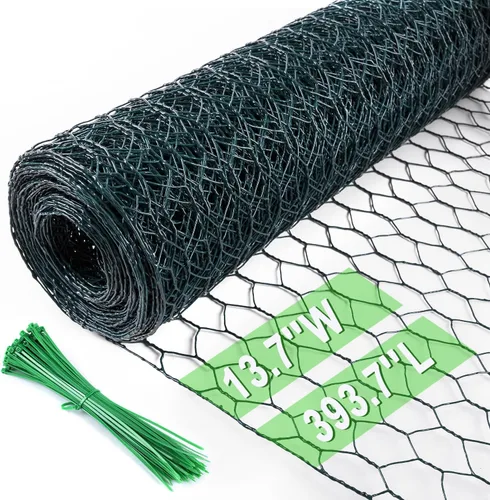 Vista 10 de Malla de alambre para pollos de 4 pulgadas x 590.5 pulgadas, red de alambre para aves de corral, malla galvanizada hexagonal, barrera de cerca