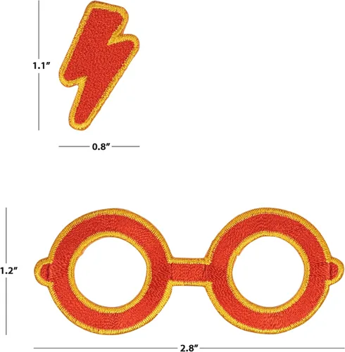 Vista 7 de Simplicity Parche termoadhesivo para gafas y cicatrices de Harry Potter para ropa, chaquetas y mochilas, 2.875 pulgadas de ancho x 1.125 pulgadas