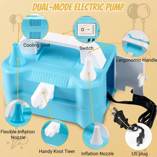 Vista 3 de Electric Balloon Pump, Designed with Balloon Knotter, Automatic Balloon Blower Pump Electric Balloon Inflator for Party Balloons, Wedding, Birthday