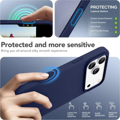 Vista 1190 de GONEZ Funda magnética para iPhone 14, compatible con Magsafe, con protector de pantalla + protector de cámara, forro de microfibra antiarañazos