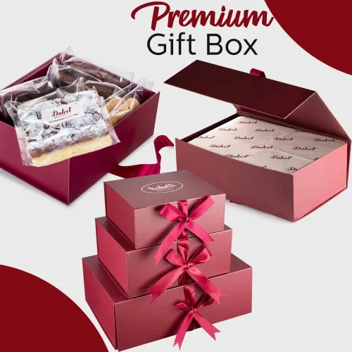 Vista 6 de Dulcet Gift Baskets Gran torre de regalo gourmet, cesta de regalo de comida única, regalos navideños para clientes, incluye: brownies de nuez