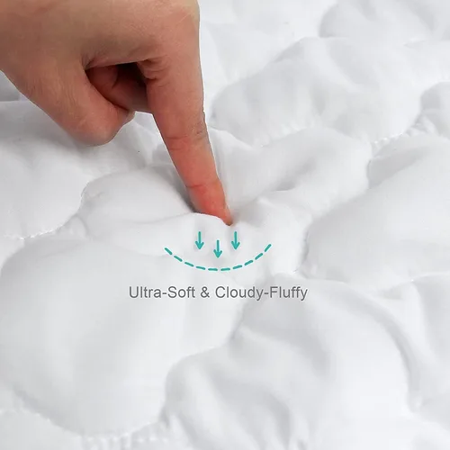 Vista 2 de Cradle Bassinet - Funda de colchón para colchón de cuna estándar de 36 x 18 pulgadas, superficie de microfibra ultra suave y capa extra impermeable