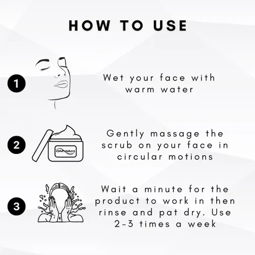 Vista 4 de OMWAH Exfoliante facial de carbón activado, microdermoabrasión para hombre (4.23 onzas)