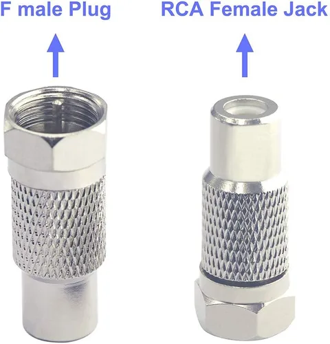 Vista 2 de VCE Paquete de 2 adaptadores Atari, Phono RCA hembra a F macho RF conector coaxial adaptador para Atari 26007800 SegaColecoCommodore sistema de juego