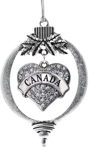 Vista 89 de Inspired Silver Adornos festivos de dije de corazón pave de plata con circonitas cúbicas