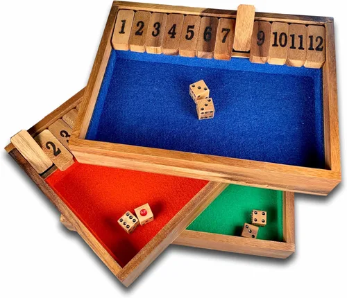 Vista 4 de Shut The Box Game #1-12 Premium - Shut The Box Game Wooden - Puzzle Games - Wooden