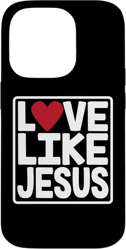 Vista 17 de iPhone 16 Love Like Jesus Valentines Day Heart Case