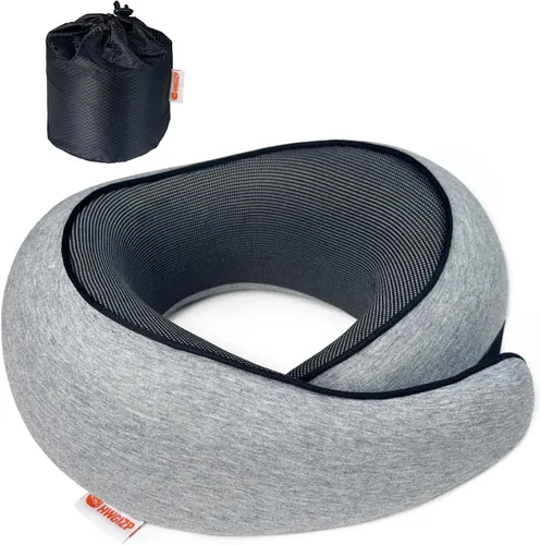 Vista 8 de Almohada de viaje Almohada de espuma viscoelástica de alta densidad con soporte envolvente de 360°. Diseño ergonómico. Ideal para viajes en avión