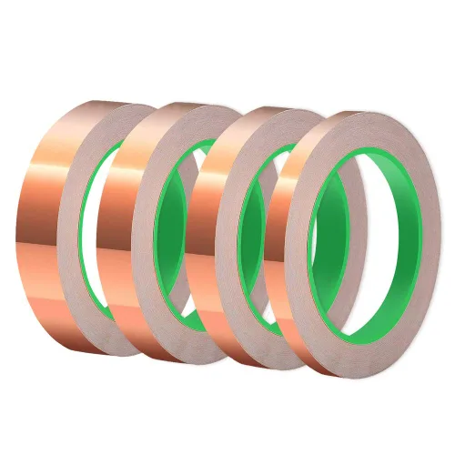 Vista 8 de Oubaka Cinta de lámina de cobre, cinta de cobre adhesiva conductiva de doble cara para blindaje EMI, circuitos de papel, reparaciones eléctricas