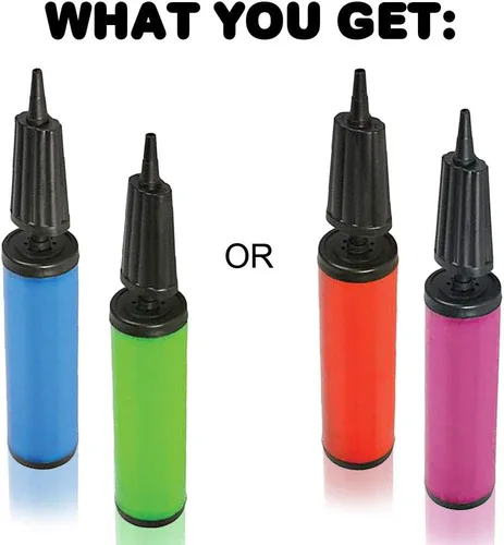 Vista 4 de ArtCreativity Juego de inflador de aire con bomba de globo, paquete de 2, infladores de aire portátiles para globos, plástico resistente, bombas