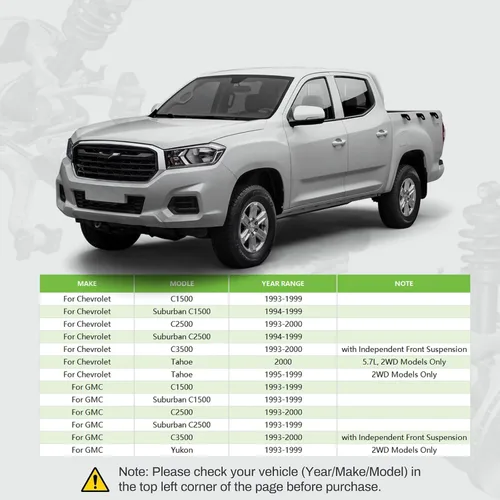 Vista 2 de SCITOO Kit de suspensión delantera, brazo tensor, brazo Pitman, repuesto de extremo de barra de acoplamiento exterior interior para Chevy Tahoe