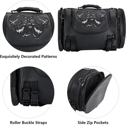 Vista 3 de GARGOYLE BELLS Bolsa de herramientas para motocicleta, bolsa universal para horquilla de motocicleta, alforjas, bolsa de herramientas