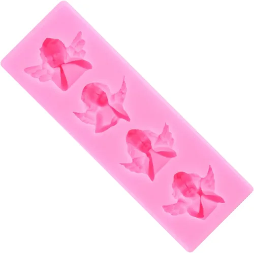 Vista 9 de Moldes de silicona para decoración de pasteles de querubín de ángel para decoración de pasteles, decoración de cupcakes, azúcar, manualidades