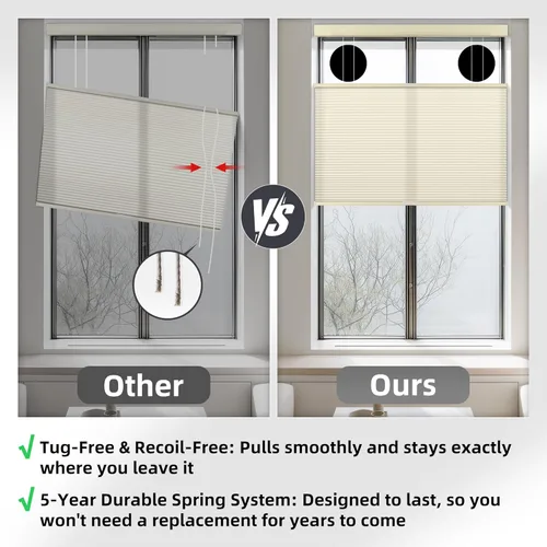Vista 2 de BERISSA Persianas celulares sin cordones, sin herramientas, sin taladro, para ventanas de interiores, fáciles de instalar, 20 pulgadas de ancho x 36