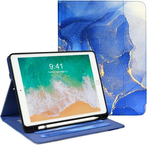 Vista 9 de Zonefoker Fundas para iPad de 6ª generación 2018/2017, iPad Air 2 2014, iPad Air 2013, iPad Pro 9.7 pulgadas 2016 con soporte para lápices, funda