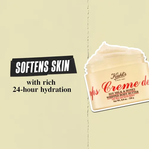 Vista 6 de Kiehl's Mantequilla Corporal Batida Creme de Corps, loción corporal suave que nutre e hidrata la piel, infundida con leche de soja y miel
