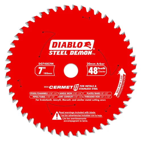 Vista 16 de Diablo Hoja de sierra Demon de acero para metal mediano – 5-1/2 pulgadas de diámetro, 30 dientes TCG, eje de 20 mm, corte de .059 pulgadas, ángulo