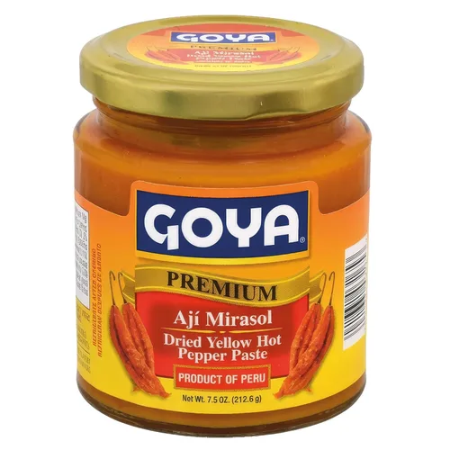 Ají Mirasol Paste by Goya, Dried Yellow Hot Pepper Paste for Latin Cooking, Mild–Medium Chili Paste for Sauces, Soups, Stews & Marinades, 7.5 oz Jar