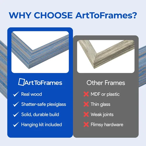 Vista 7 de Marco profundo de madera vincapervinca para fotografía 1.5 pulgadas de ancho.