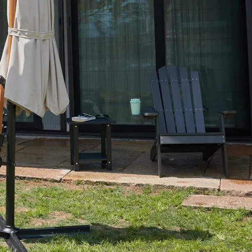 Vista 3 de Mesa auxiliar doble Adirondack Meluvici resistente a la intemperie, mesa de centro rectangular para exterior para silla Adirondack, Aruba