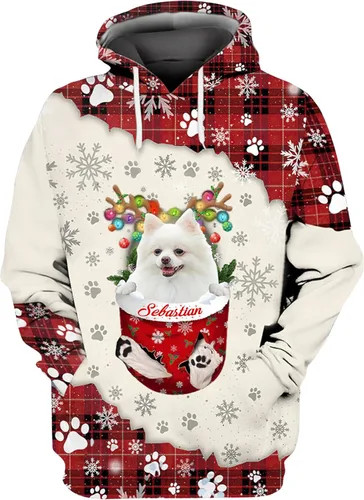 Vista 11 de Sudadera con capucha 3D personalizada para perro, diseño de perro con nombre personalizado, sudadera con capucha de perro de amor, camisa de perro