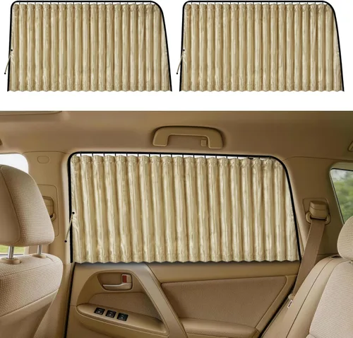 Vista 14 de ZATOOTO Cortinas para ventana de automóvil, 2 fundas de protección lateral de seda negra para proteger la parte trasera del automóvil, parasol