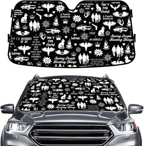 Vista 69 de GENANY Eagle - Parasol para parabrisas de automóvil, SUV, camión (55 x 30 pulgadas), parasol patriótico para parabrisas, protectores para ventanas