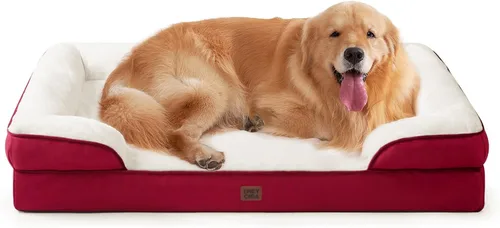 Vista 32 de EHEYCIGA – Cama ortopédica impermeable para perros extragrandes, espuma viscoelástica tipo caja de huevos, bordes elevados y base antideslizante
